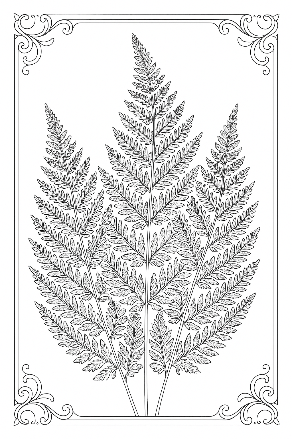 Fern Fronds Coloring Page