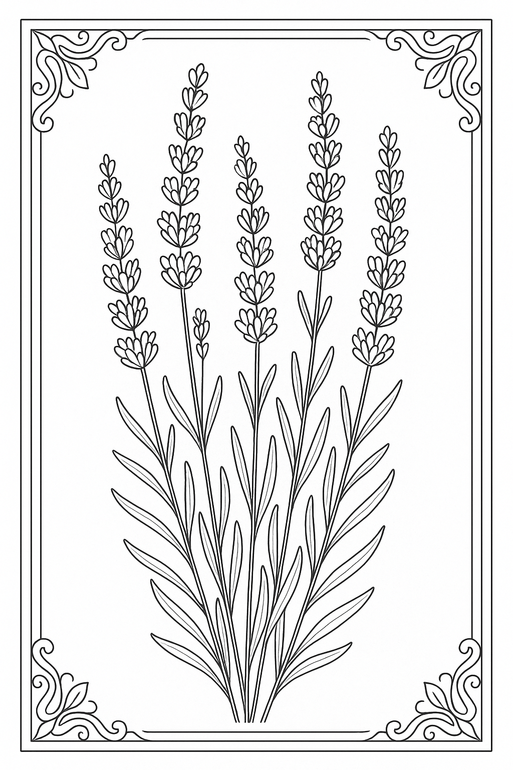 Lavender Sprigs Coloring Page