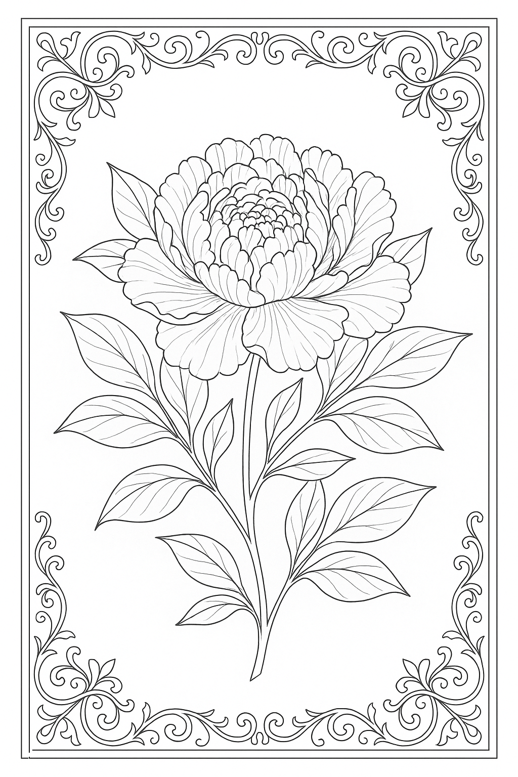 Peony Bloom Coloring Page