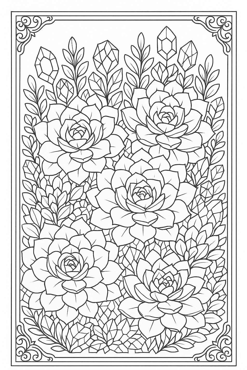 Succulent Garden Coloring Page