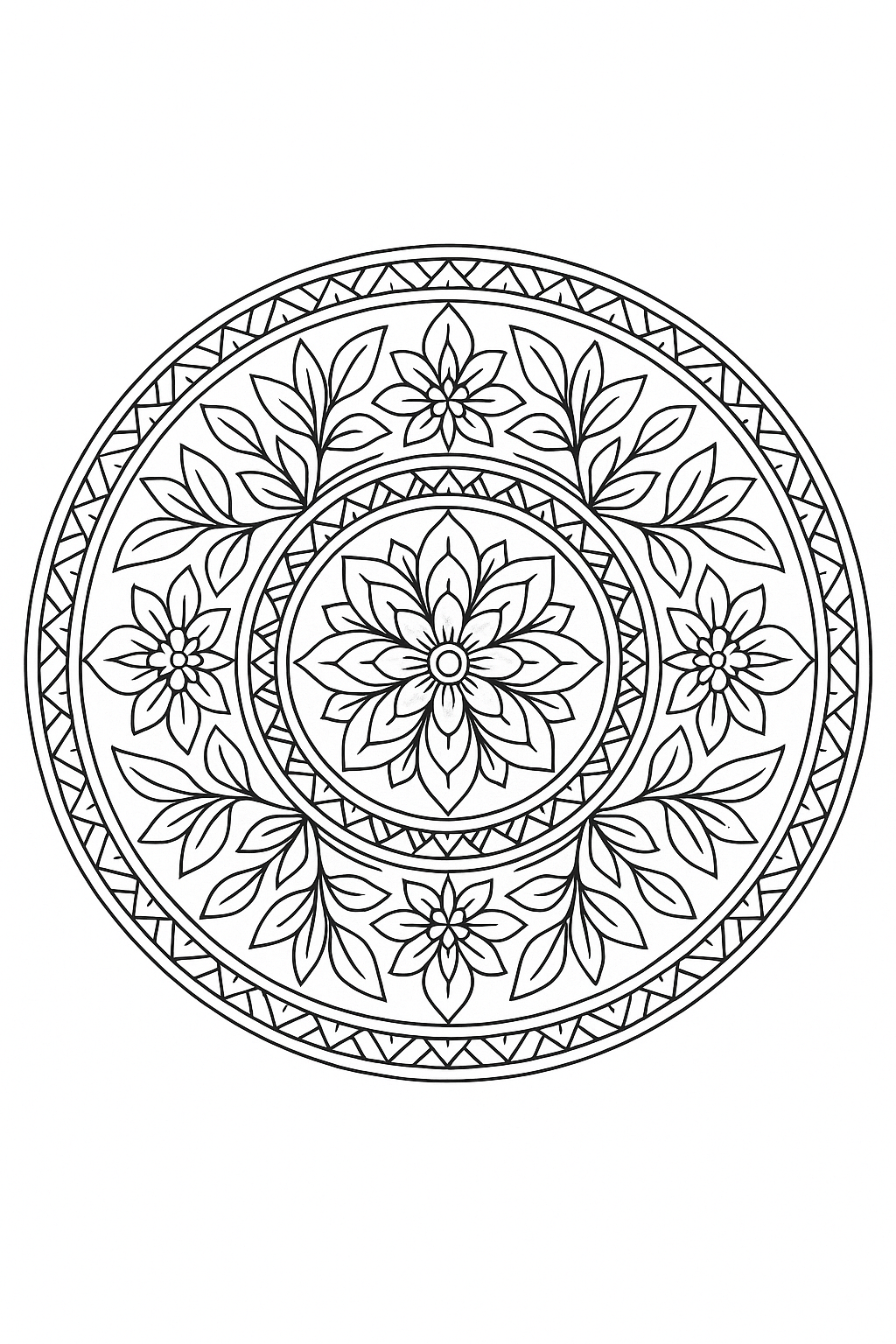 Floral Mandala Coloring Page
