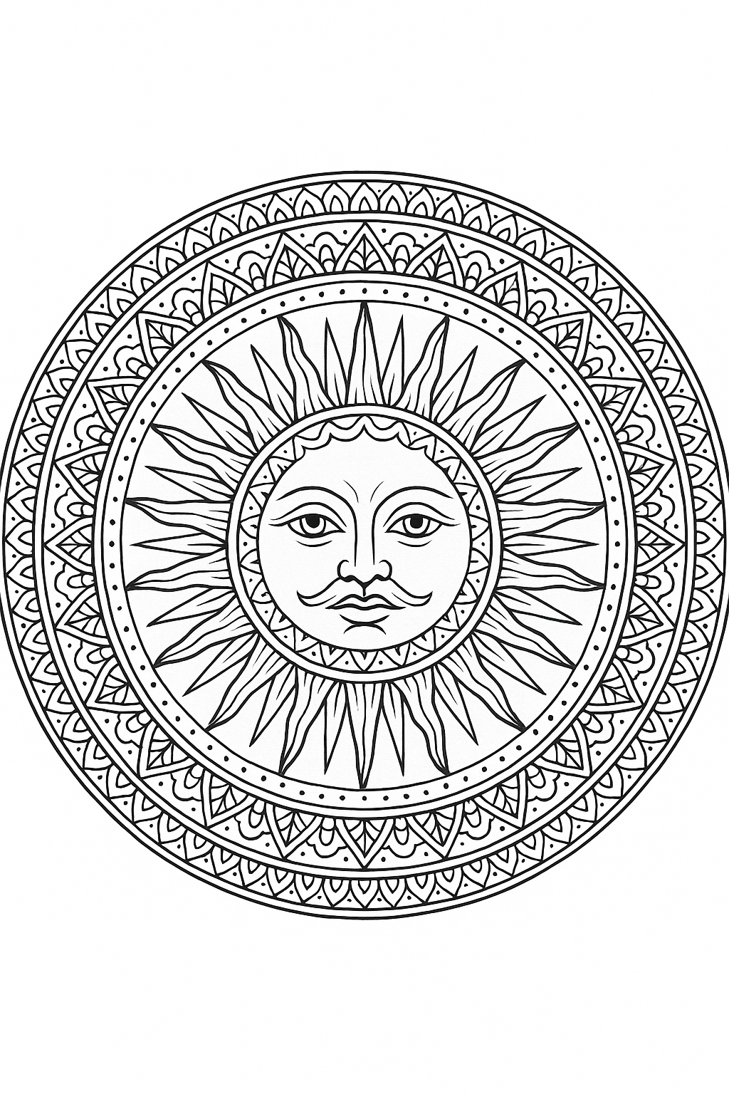 Sun Mandala Coloring Page