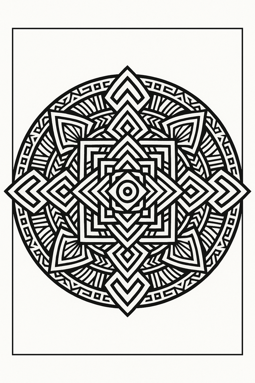 Tribal Mandala Coloring Page
