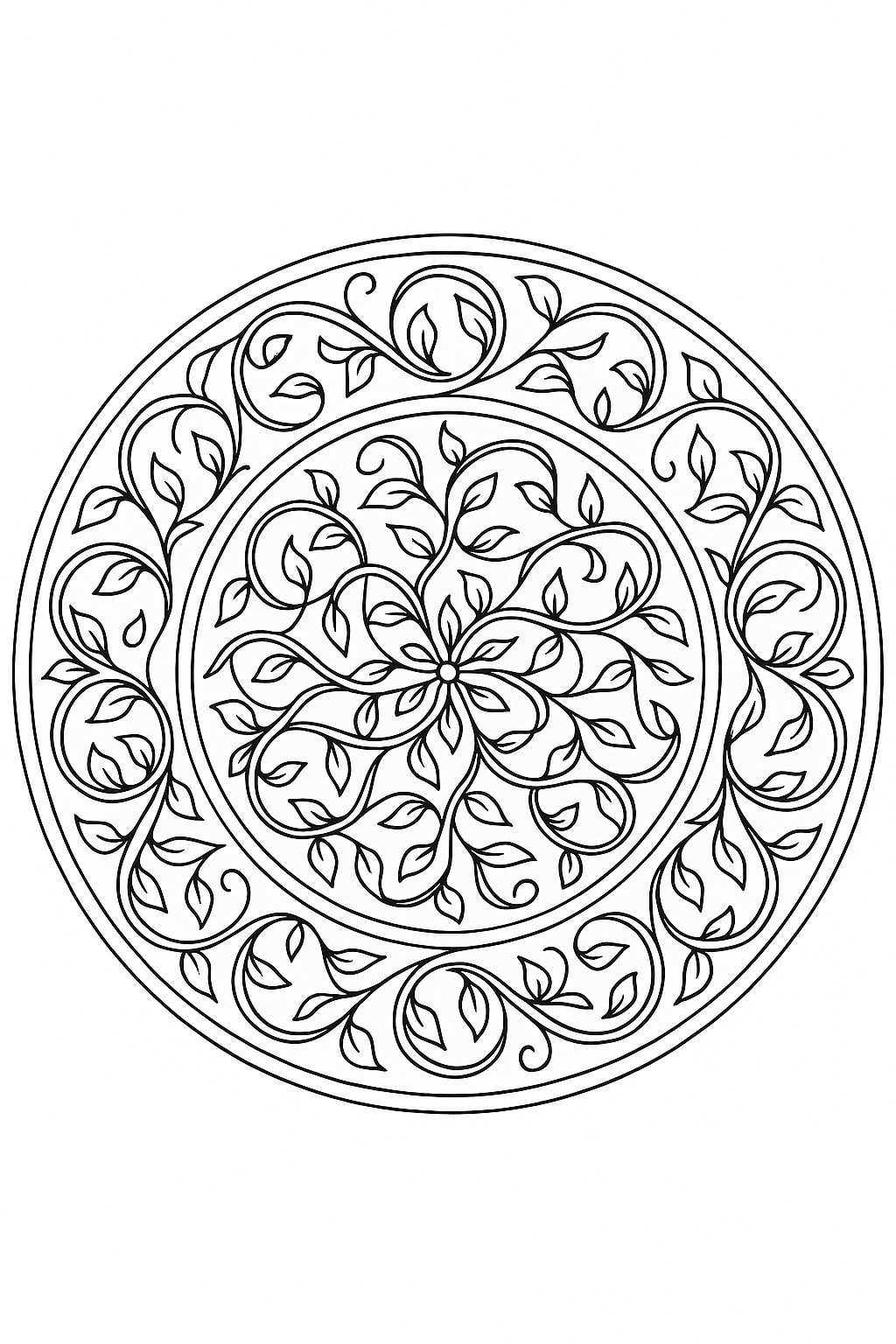 Vine Mandala Coloring Page