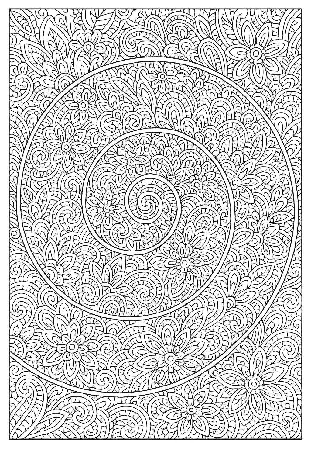 Calm Spiral Coloring Page