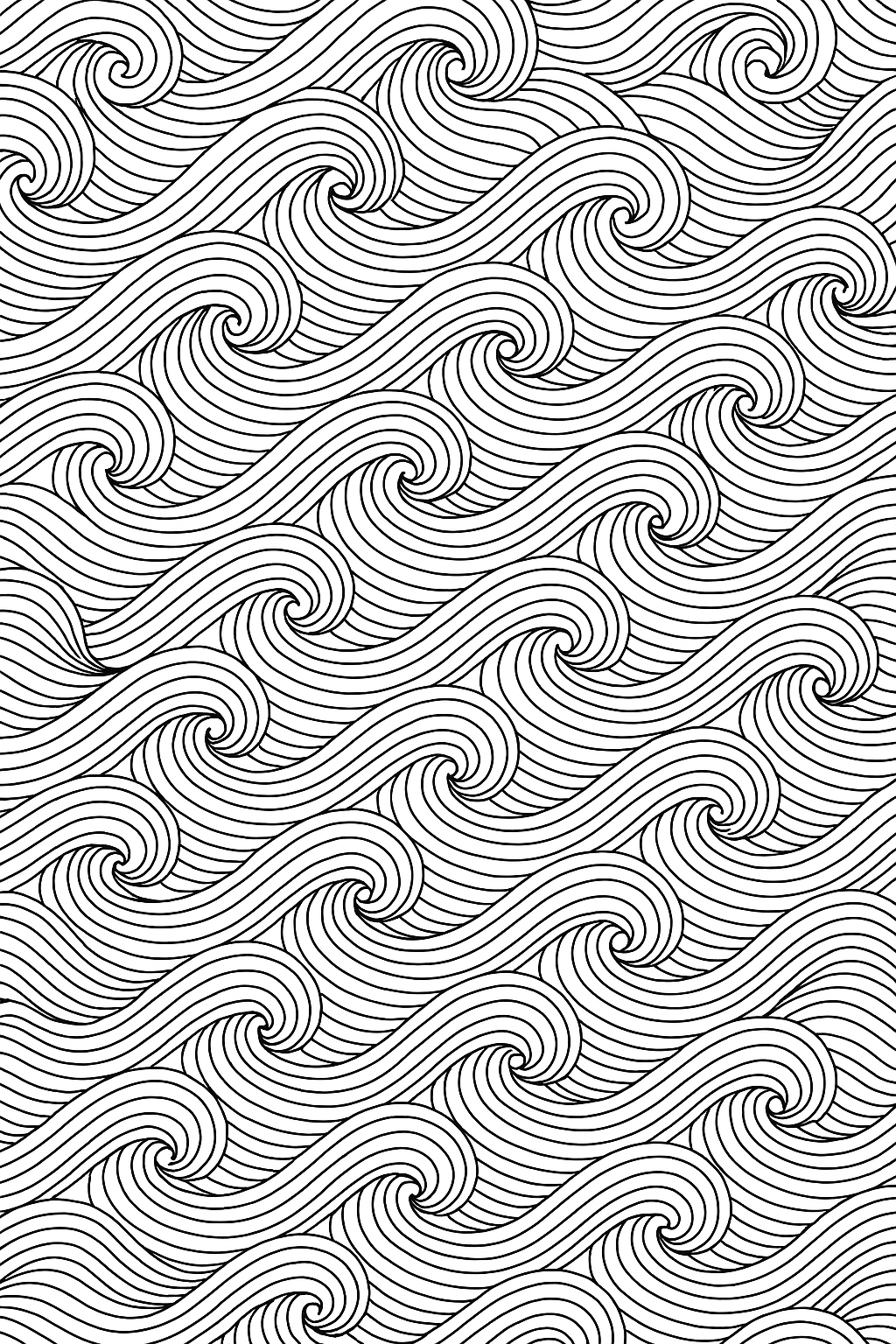 Calm Waves Coloring Page