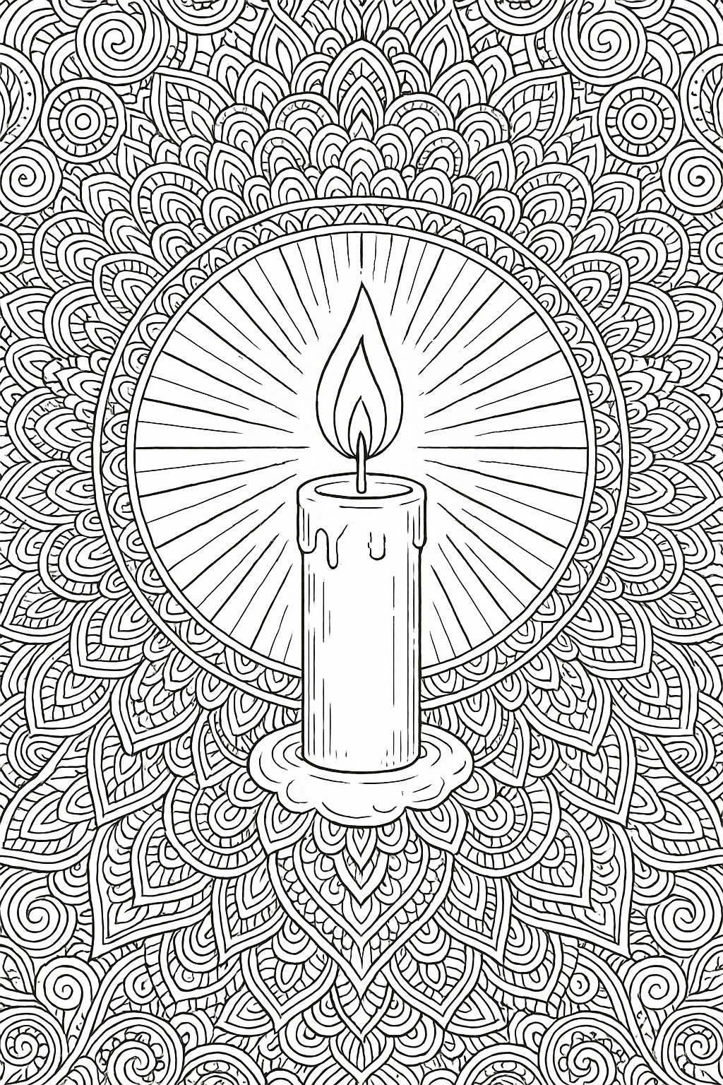 Candle Glow Coloring Page