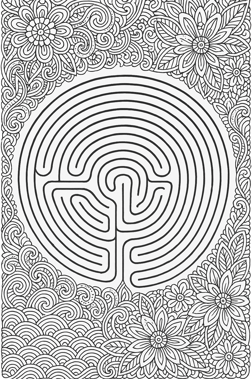 Labyrinth Path Coloring Page