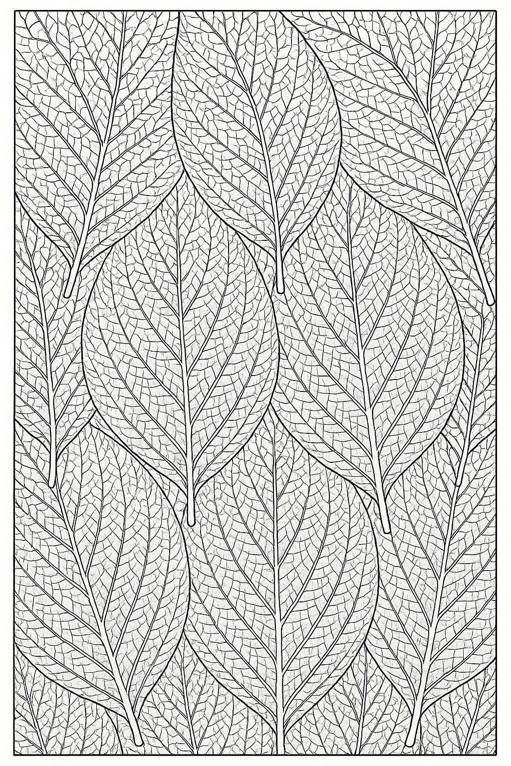 Leaf Veins Coloring Page