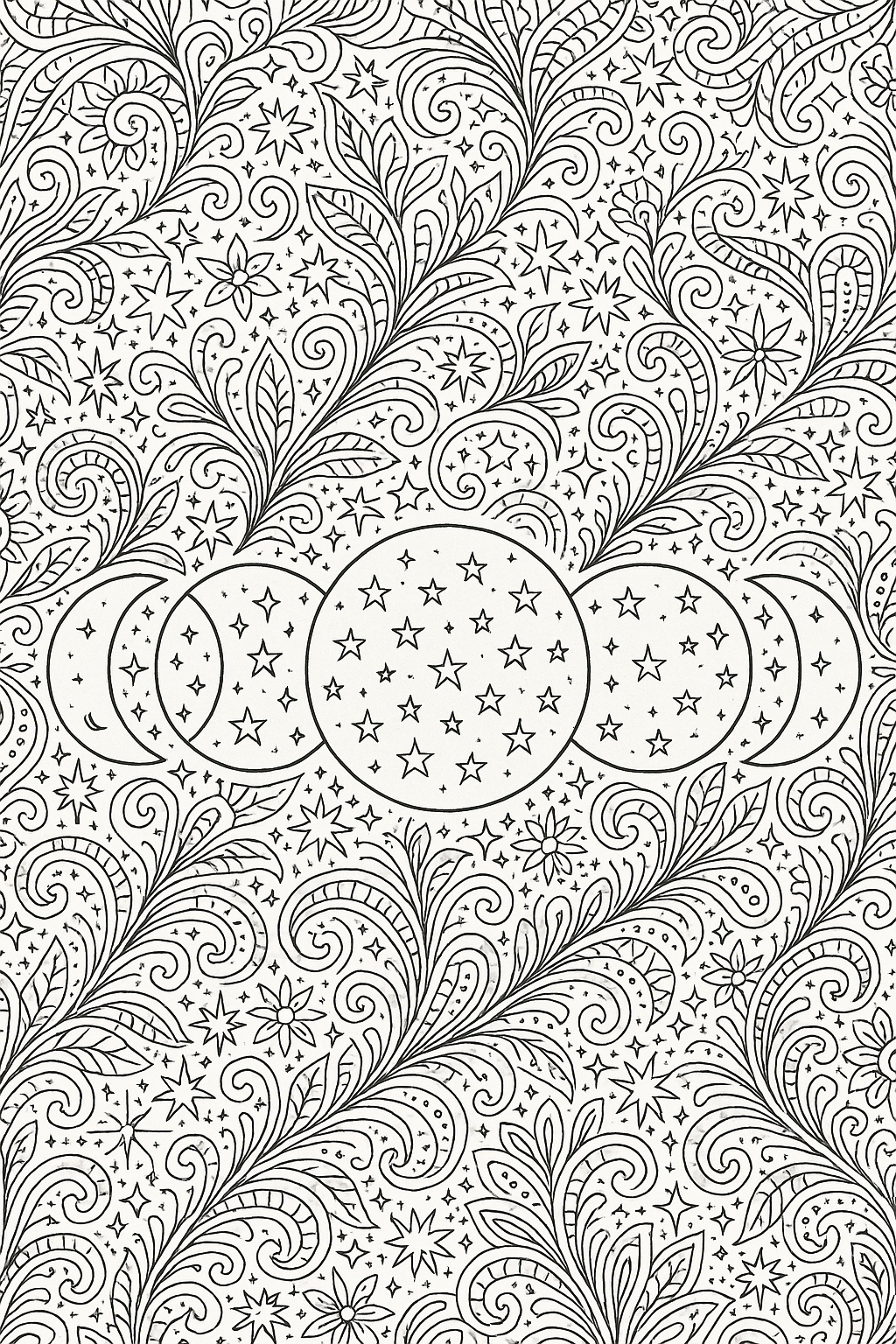 Moon Phases Coloring Page