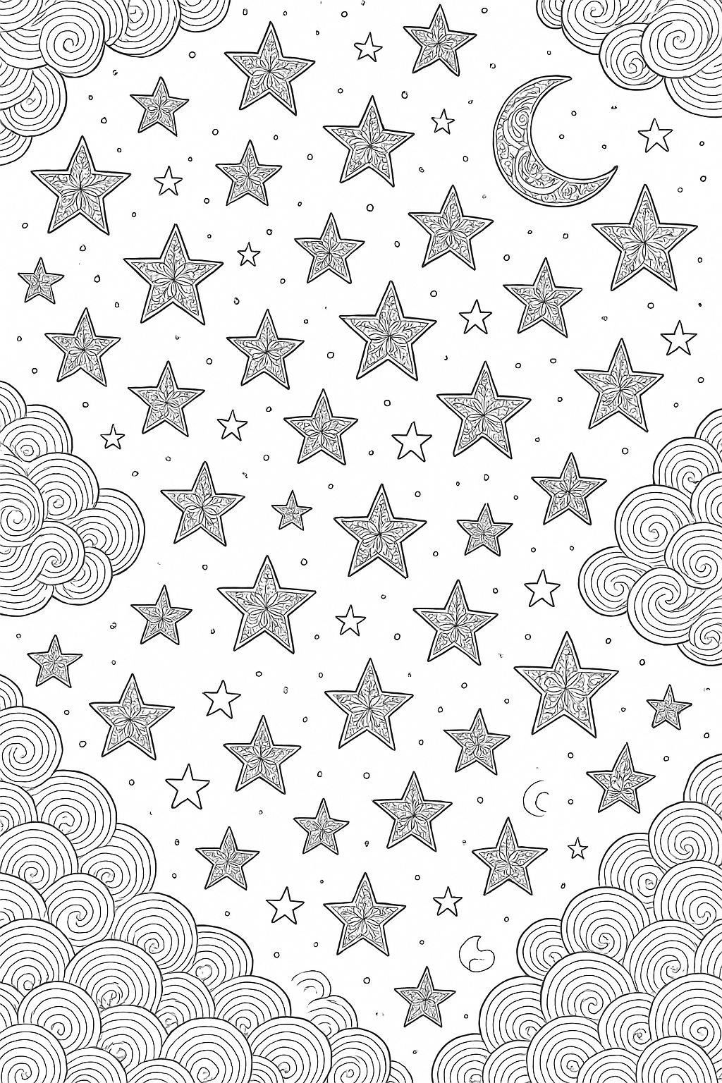 Starry Calm Coloring Page