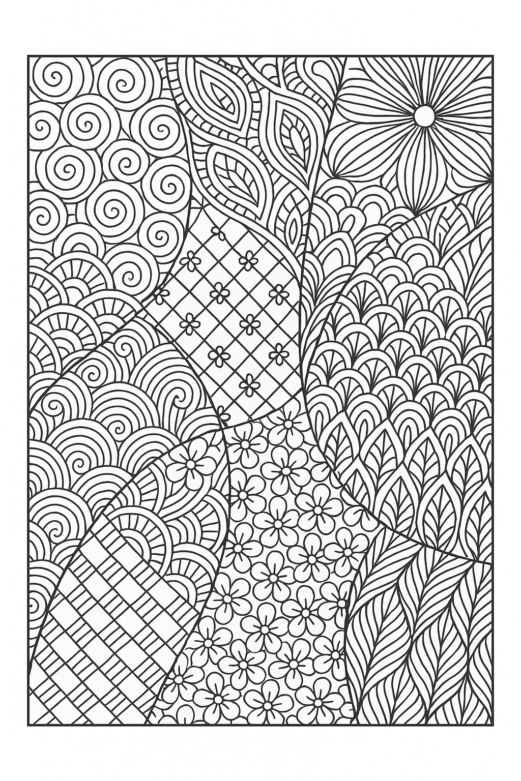Zentangle Tile Coloring Page