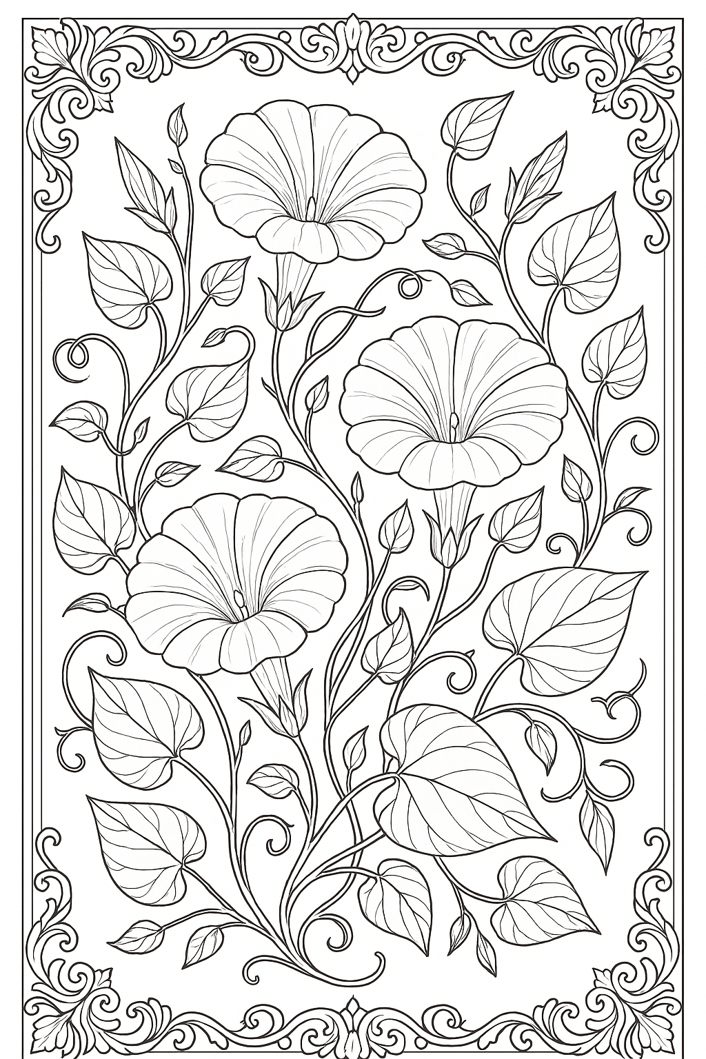 Morning Glory Coloring Page