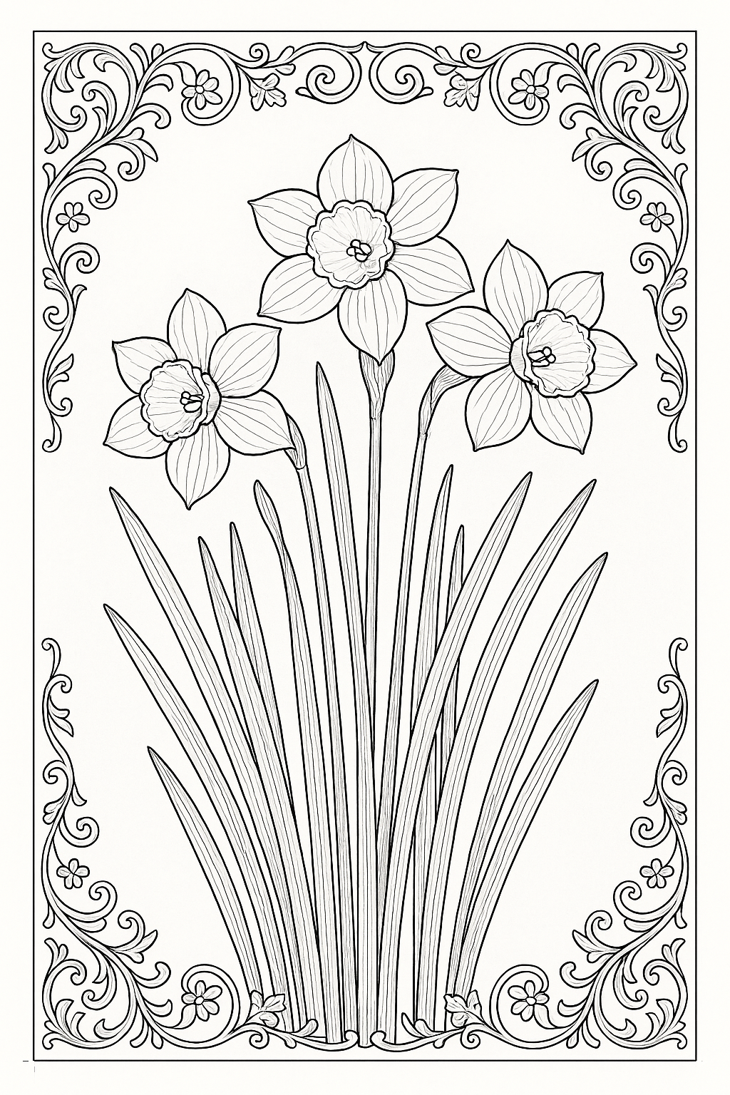 Winter Narcissus Coloring Page