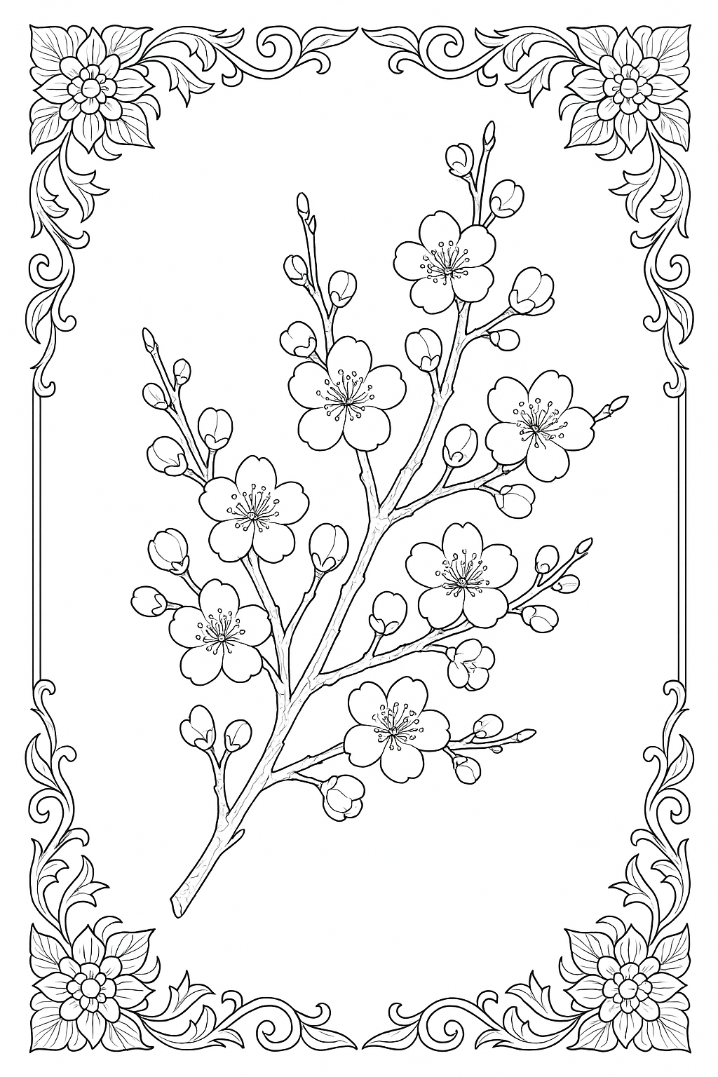 Plum Blossom Coloring Page