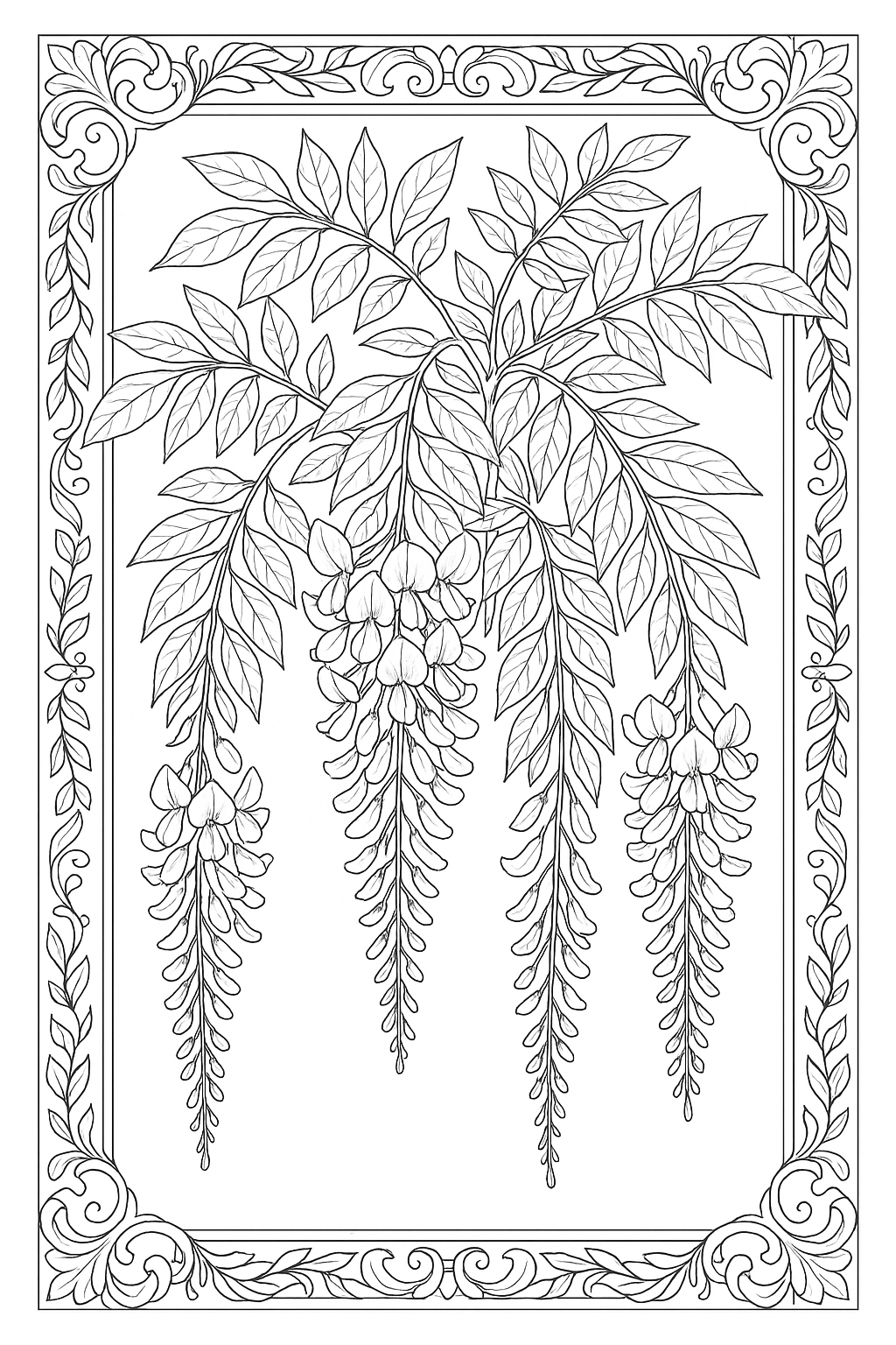 Wisteria Coloring Page
