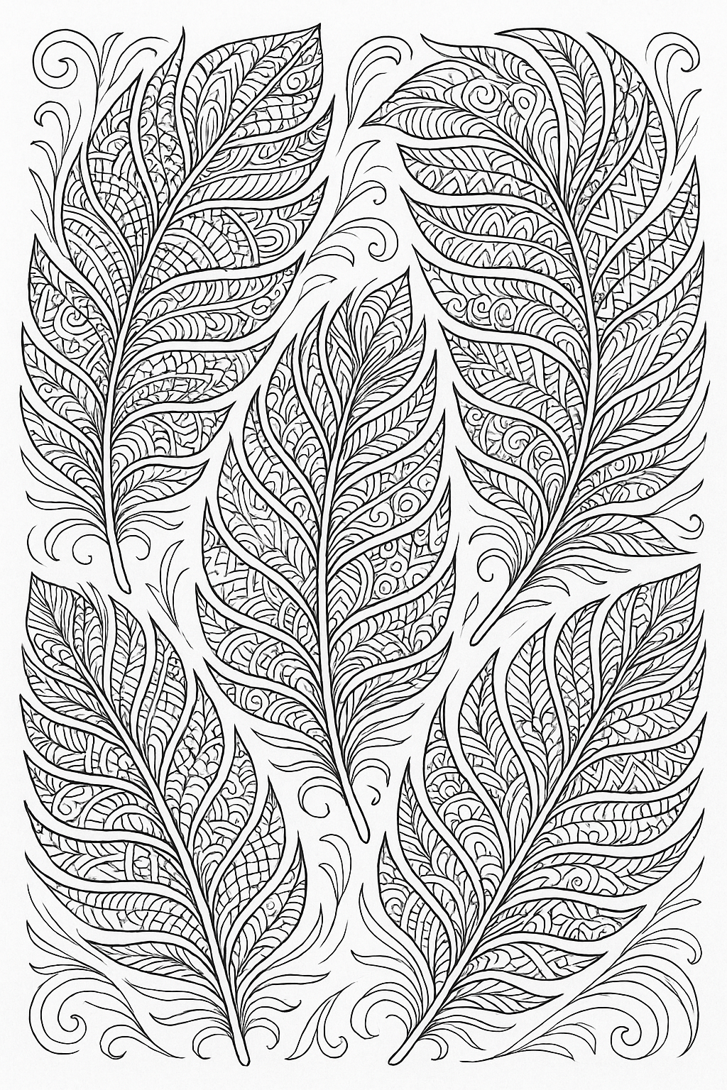 Feather Zentangle Page