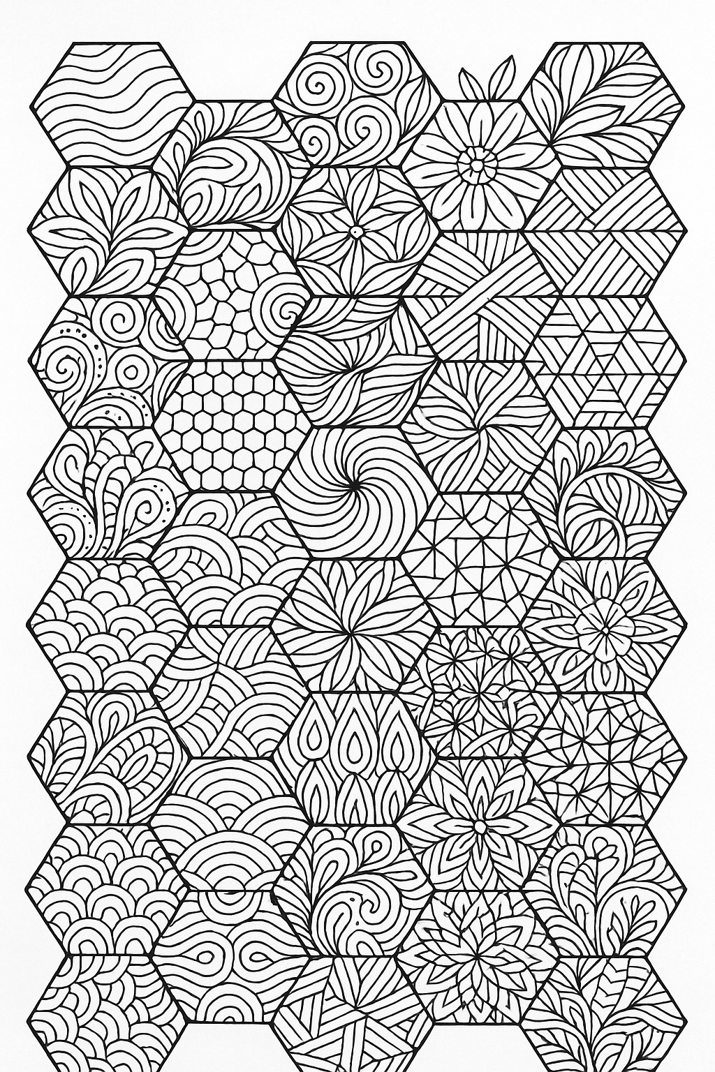 Honeycomb Zentangle Page