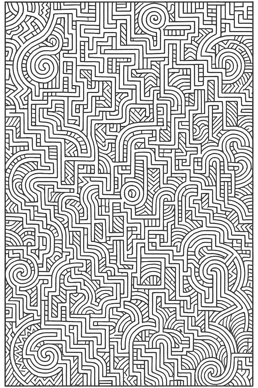 Labyrinth Zentangle Page